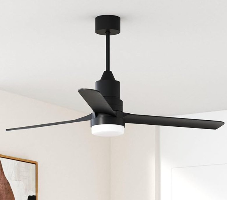 Modern 52 Inch Ceiling Fan Black Noiseless Reversible - HER Home Design Boutique